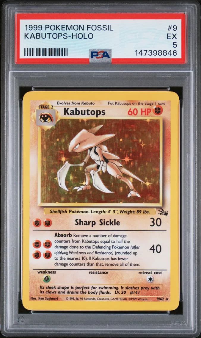 Kabutops-Holo, Fossil, PSA 5