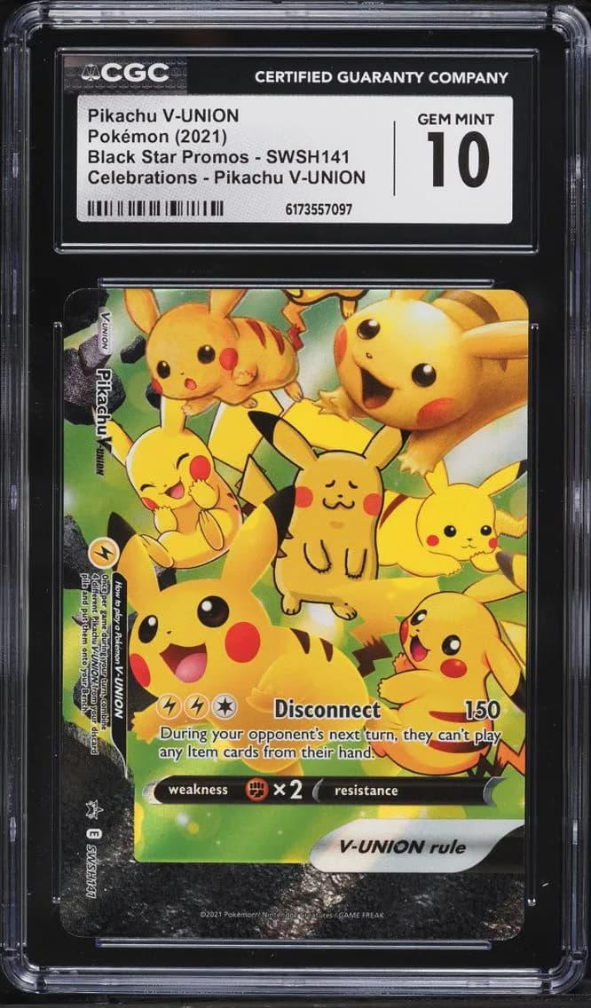Pikachu V-UNION, Black Star Promos - Sword & Shield, CGC 10