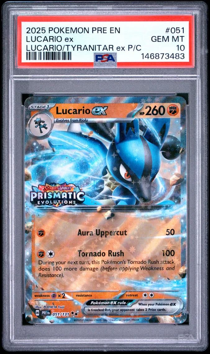 Lucario EX, Prismatic Evolutions, PSA 10