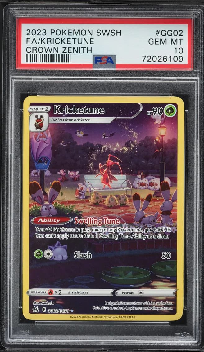 Kricketune, Sword and Shield Crown Zenith, PSA 10
