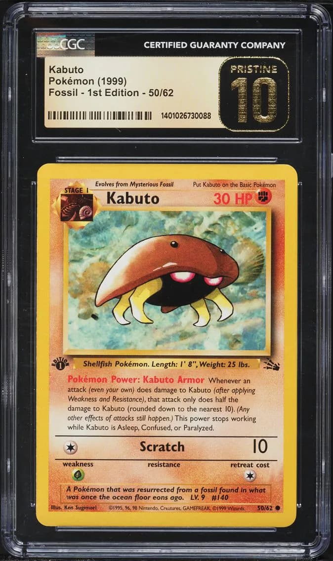 Kabuto 1st Edition, Fossil - 1st Edition, CGC 10
