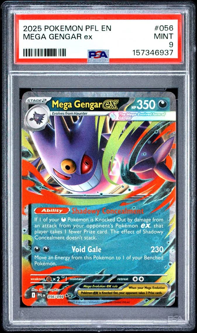 Mega Gengar EX, Phantasmal Flames, PSA 9