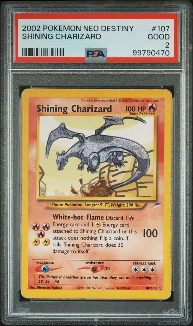Shining Charizard, Neo Destiny, PSA 2
