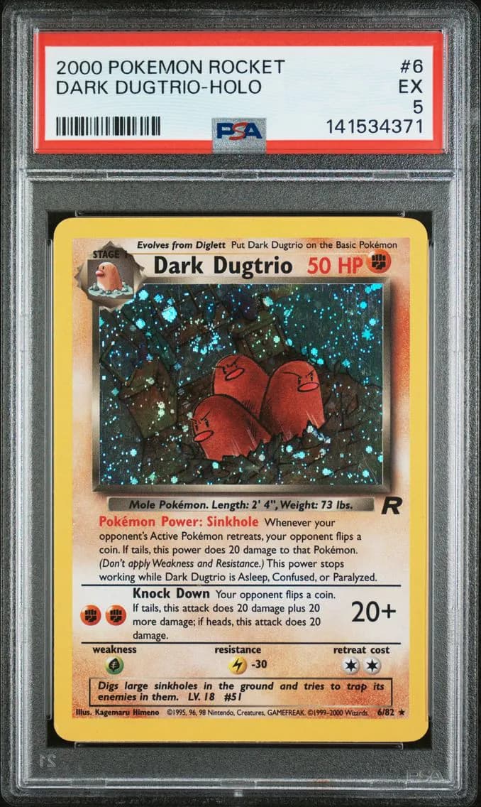 Dark Dugtrio-Holo, Rocket, PSA 5
