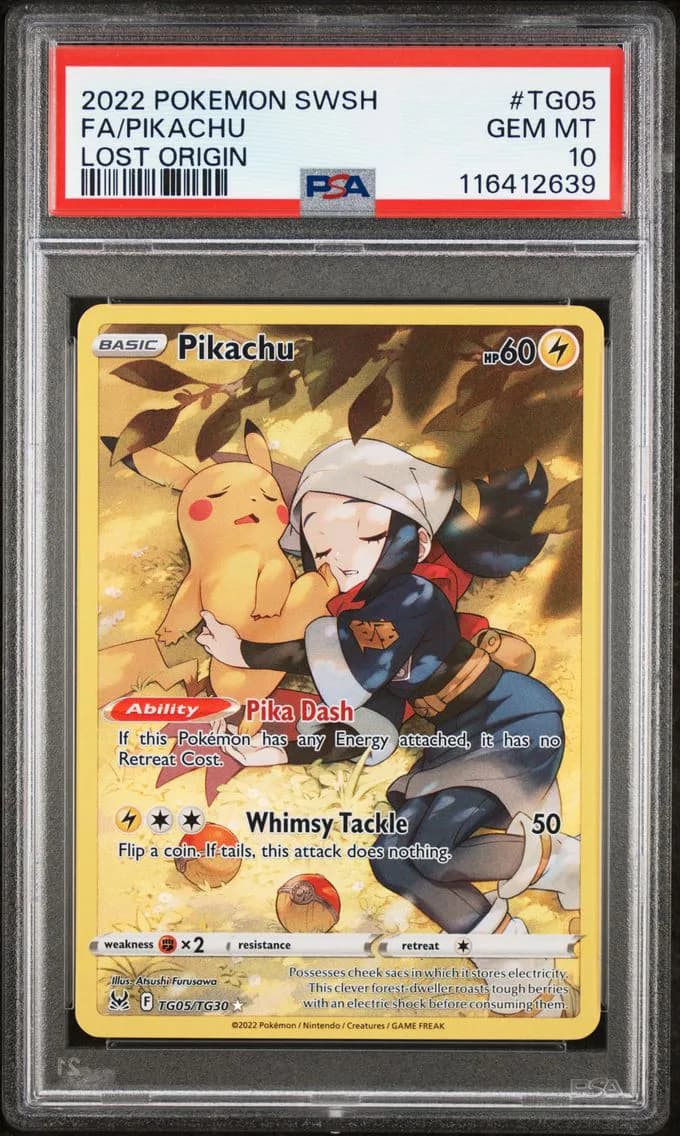 Pikachu, Sword & Shield Lost Origin, PSA 10