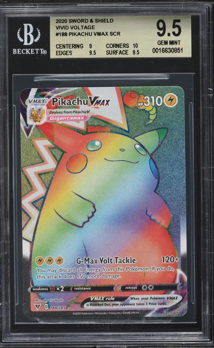 Pikachu VMAX SEC, Sword and Shield Vivid Voltage, BGS 9.5