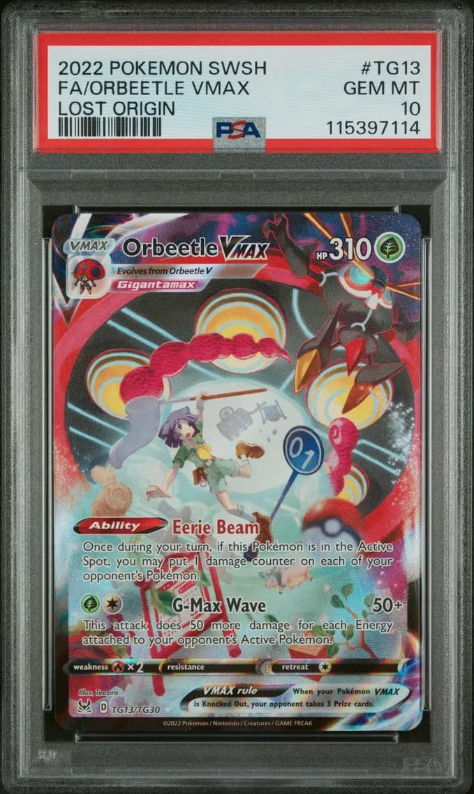 Orbeetle VMAX, Sword & Shield Lost Origin, PSA 10