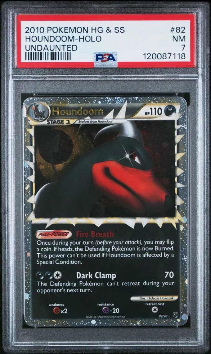 Houndoom-Holo, Heartgold & Soulsilver Undaunted, PSA 7