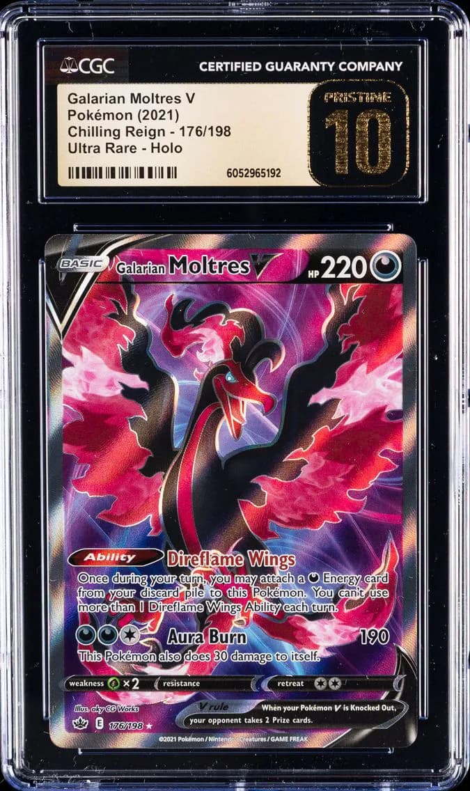 Galarian Moltres V, Chilling Reign, CGC 10