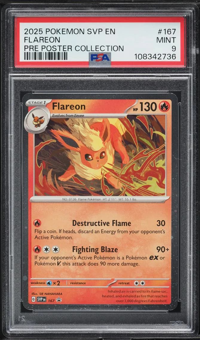 Flareon, SV Black Star Promo, PSA 9
