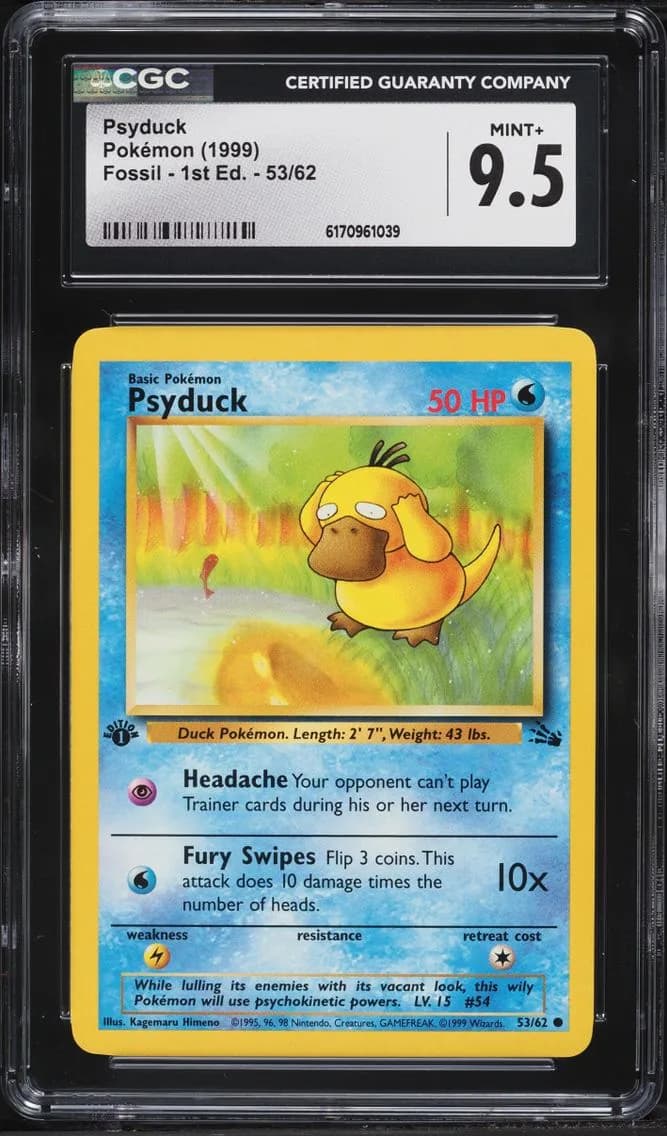 Psyduck, Fossil - 1st Edition, CGC 9.5