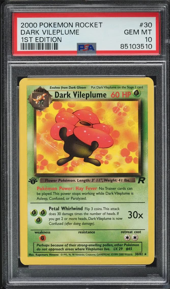 Dark Vileplume, Rocket, PSA 10