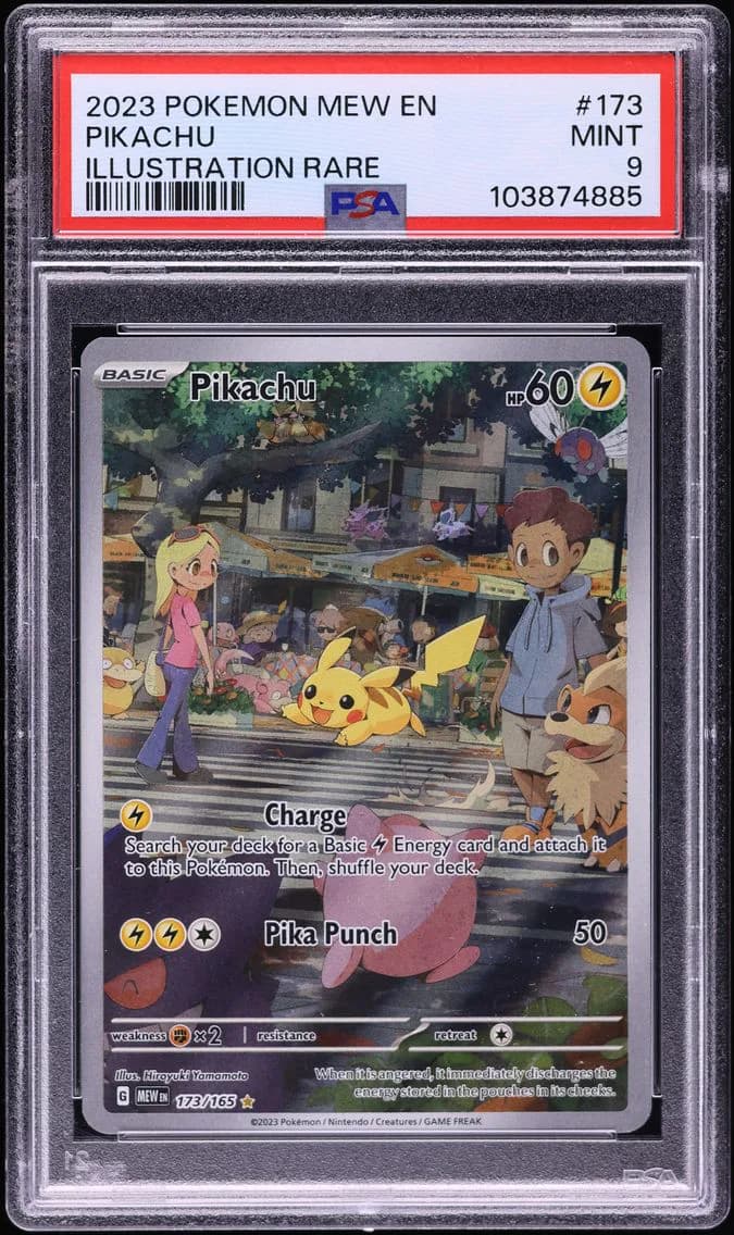 Pikachu, 151, PSA 9
