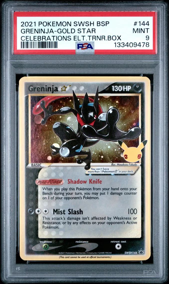 Greninja-Gold Star, Swsh Black Star Promo, PSA 9
