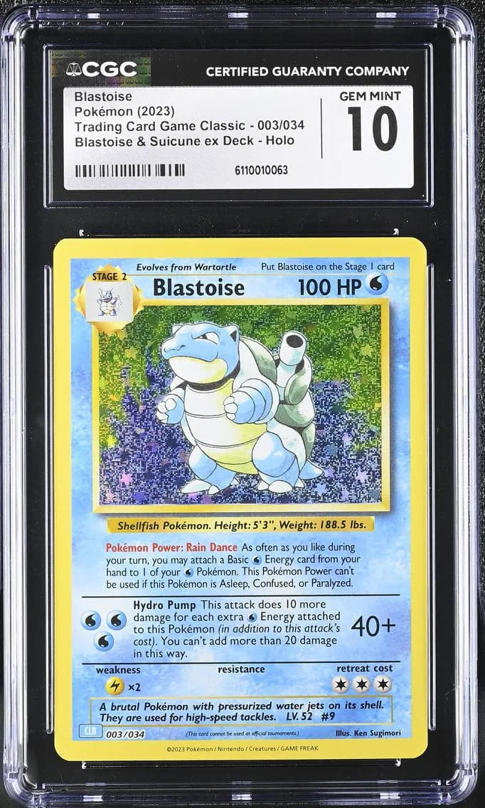 Blastoise, Trading Card Game Classic - CLV, CLC, CLB, CGC 10
