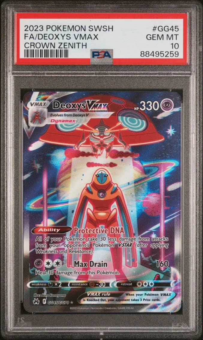 Deoxys VMAX, Sword and Shield Crown Zenith, PSA 10