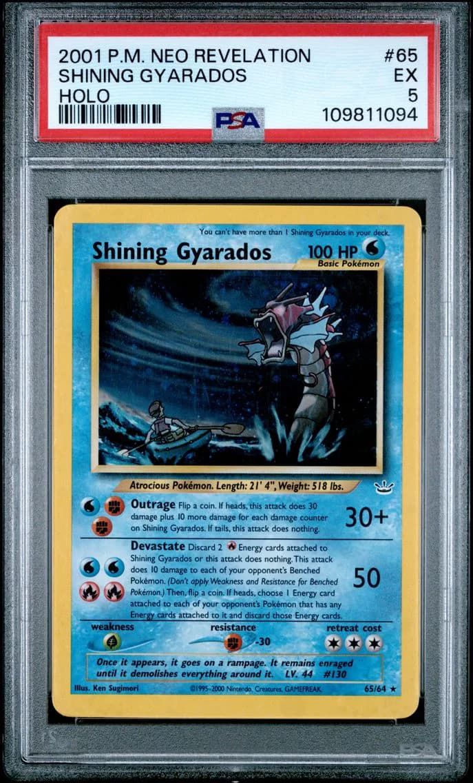 Shining Gyarados-Holo, Neo Revelation, PSA 5