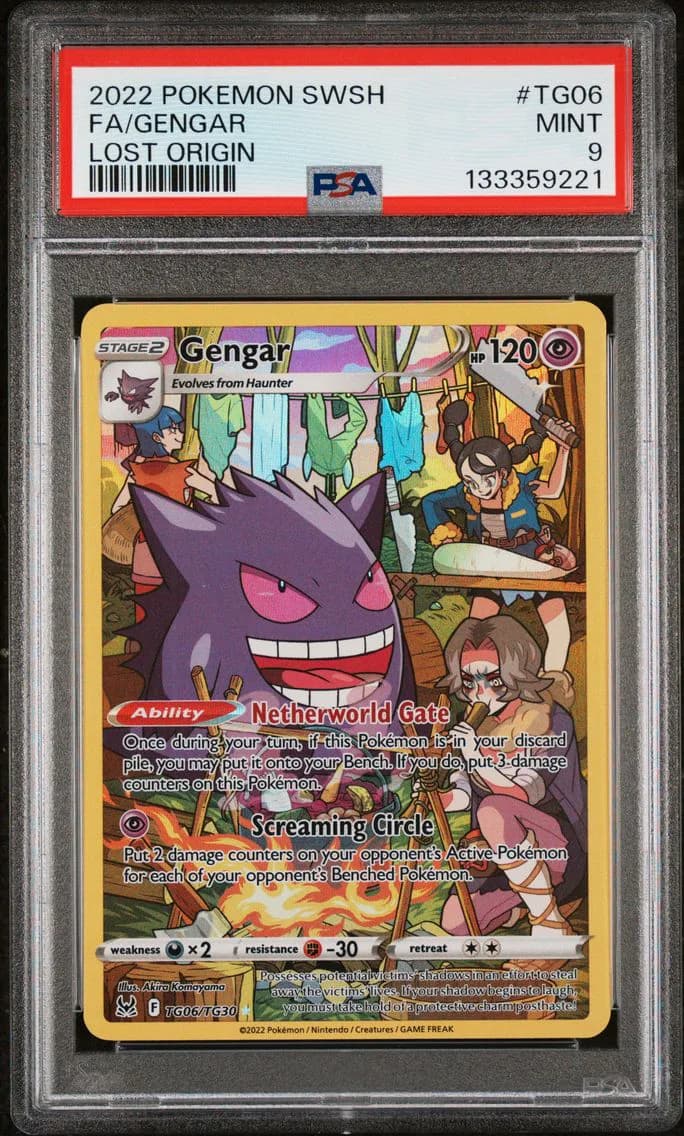 Gengar, Sword & Shield Lost Origin, PSA 9