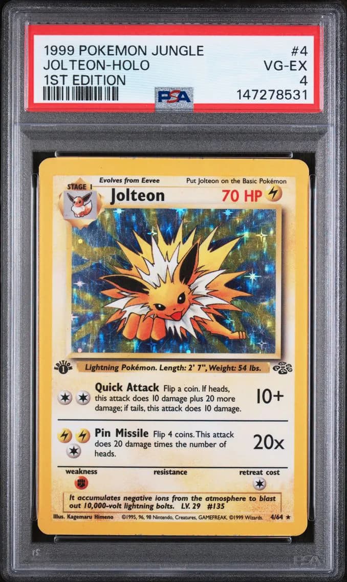 Jolteon-Holo 1st Edition, Jungle, PSA 4