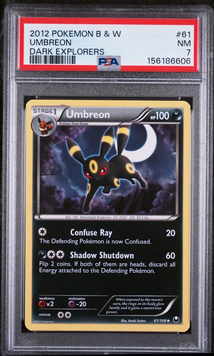 Umbreon, Black & White Dark Explorers, PSA 7