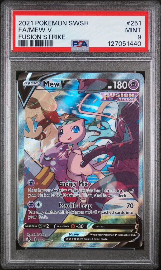 Mew V, Sword & Shield Fusion Strike, PSA 9