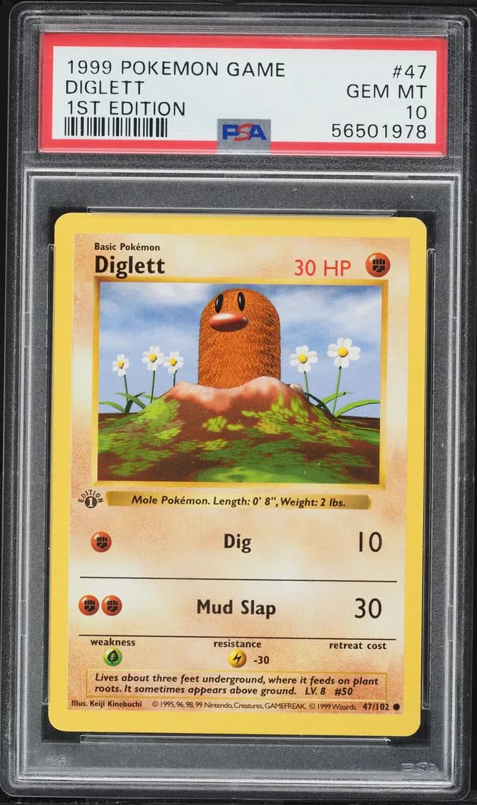 Diglett 1st Edition, Game, PSA 10