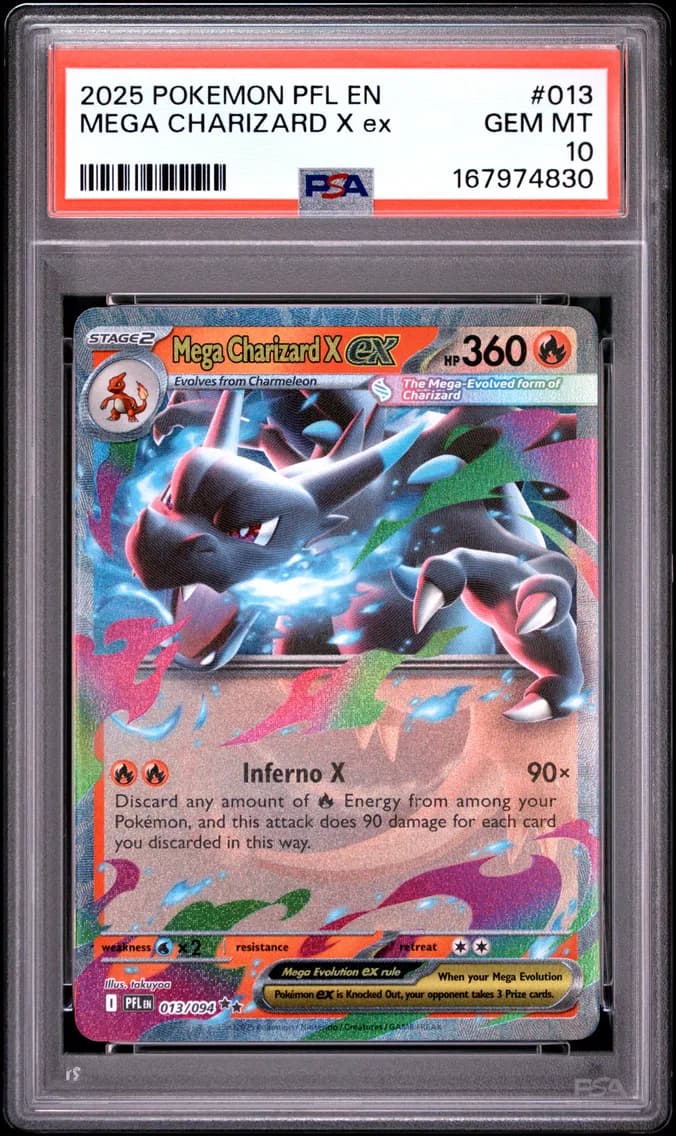 Mega Charizard X EX, Phantasmal Flames, PSA 10
