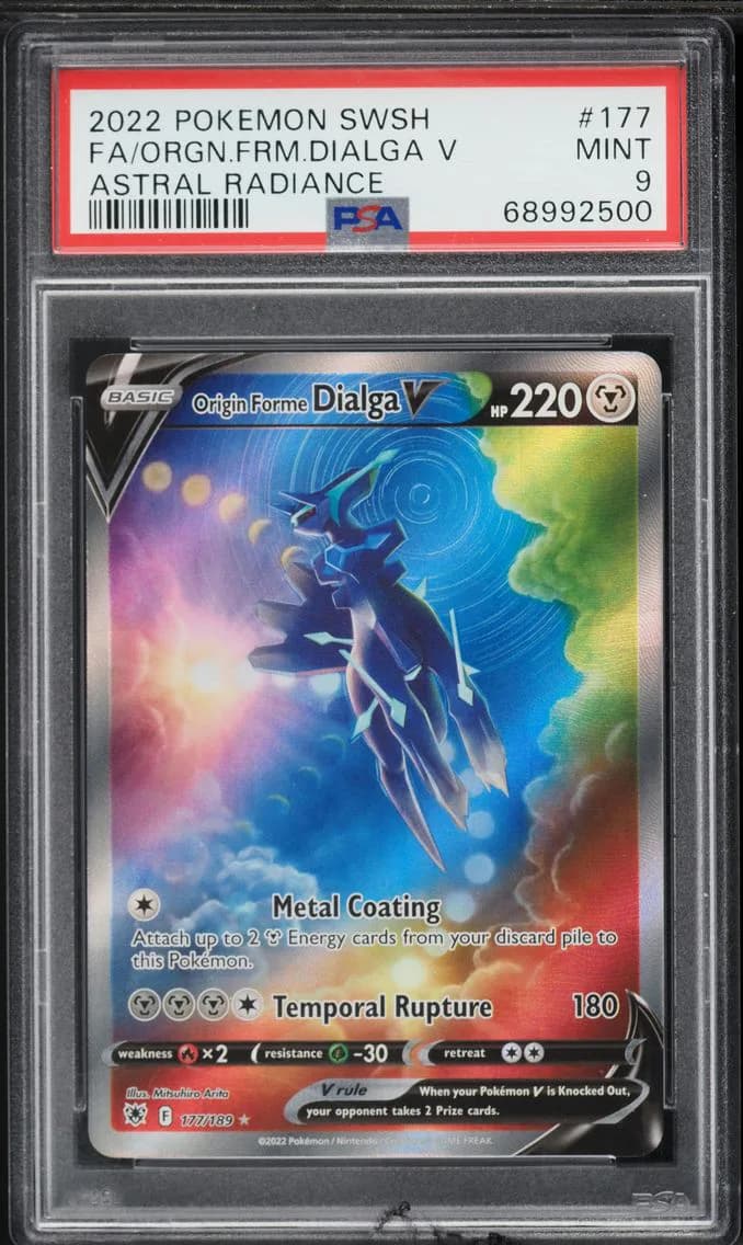 Origin Forme Dialga V, Sword & Shield Astral Radiance, PSA 9