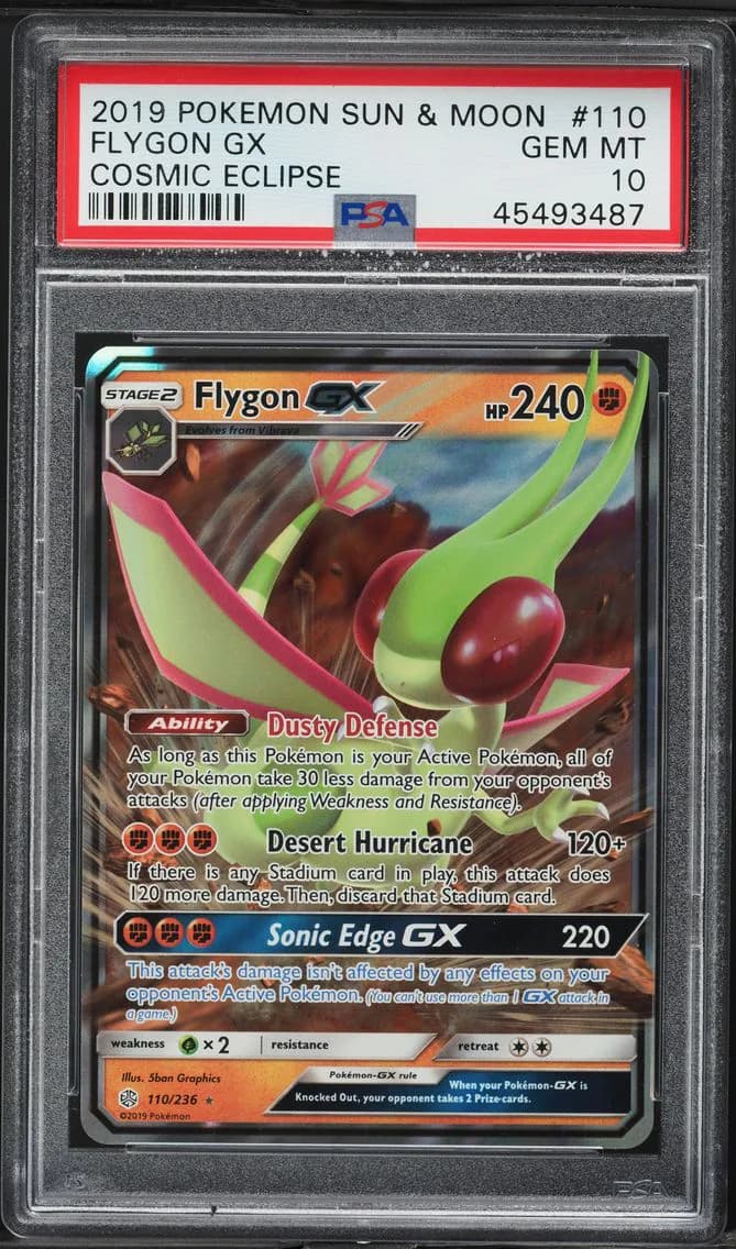 Flygon GX, Sun & Moon Cosmic Eclipse, PSA 10