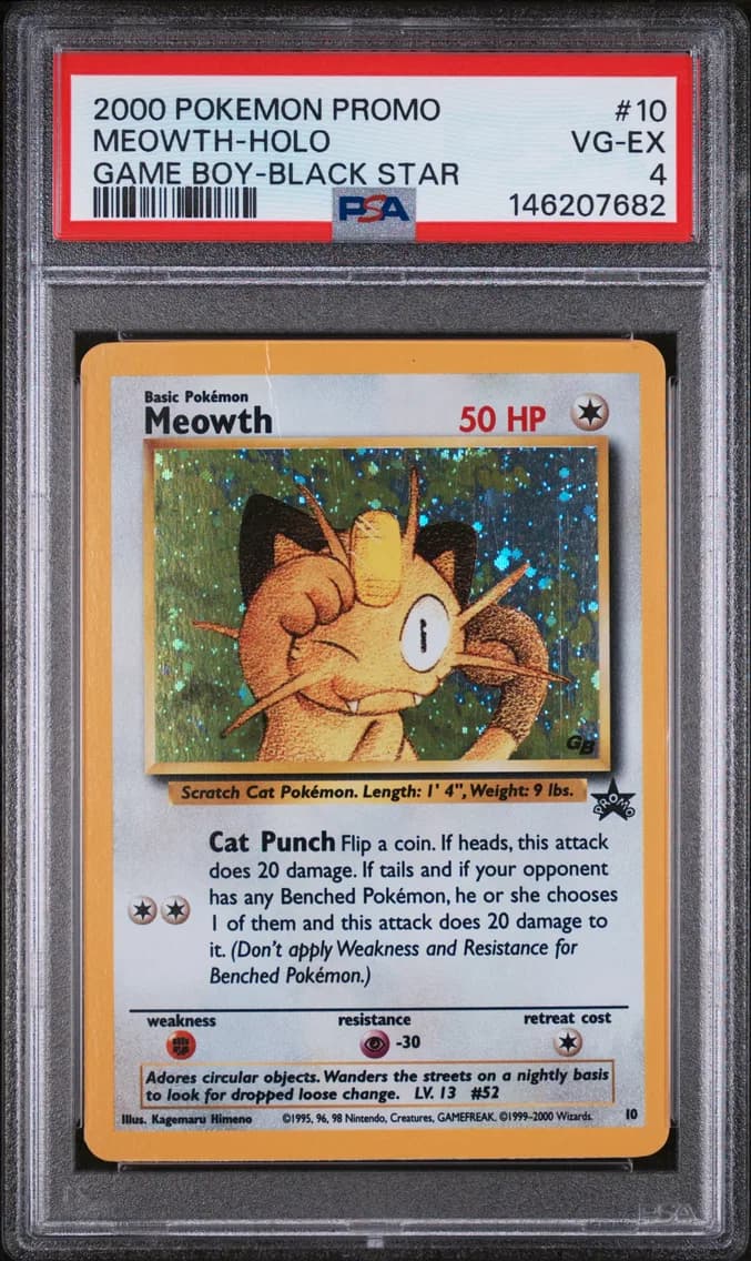Meowth-Holo, Promo Black Star, PSA 4