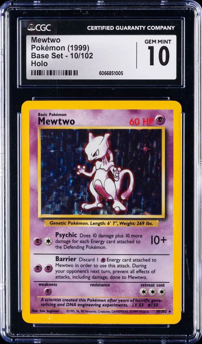 Mewtwo-Holo, Base Set - Unlimited, CGC 10
