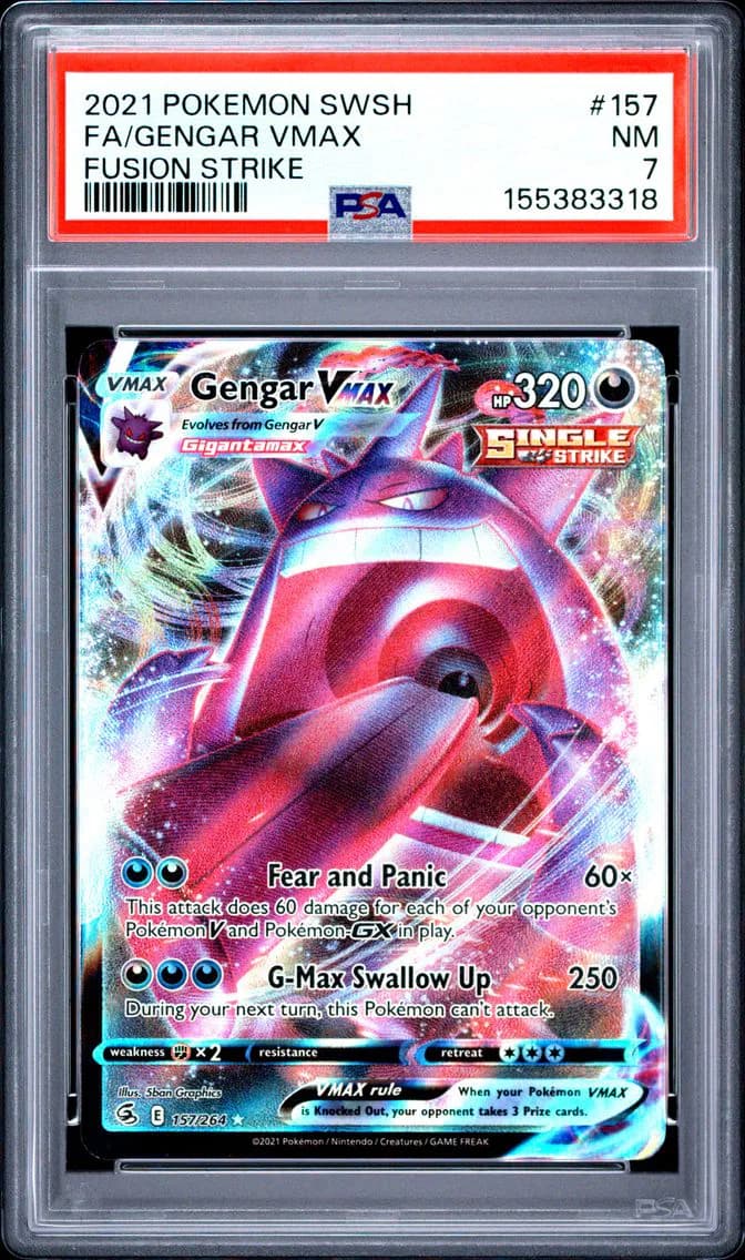 Fa/Gengar VMAX, Sword & Shield Fusion Strike, PSA 7