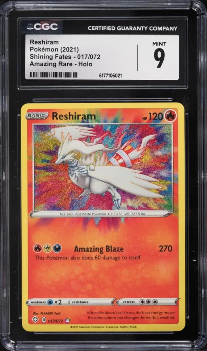 Reshiram, Shining Fates, CGC 9