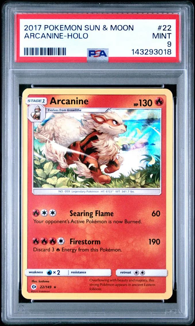Arcanine-Holo, Sun & Moon, PSA 9
