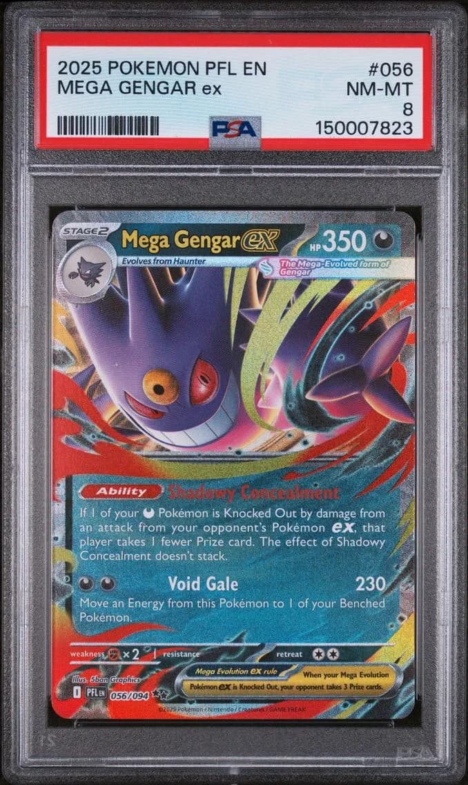 Mega Gengar EX, Phantasmal Flames, PSA 8