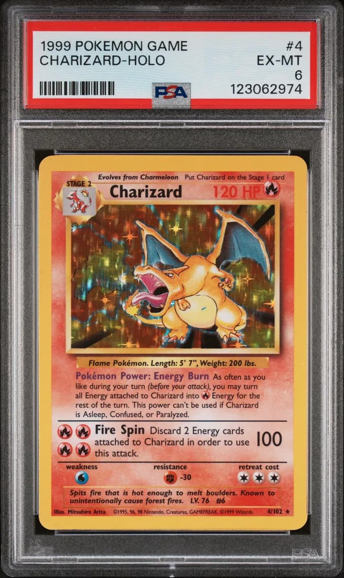 Charizard-Holo, Game, PSA 6