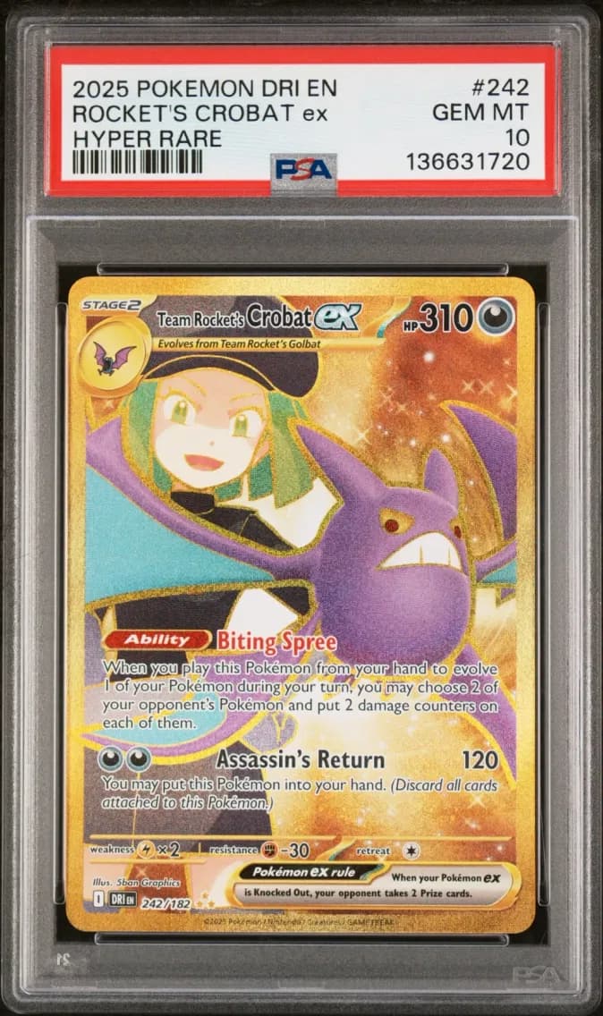 Team Rocket's Crobat EX, Destined Rivals, PSA 10