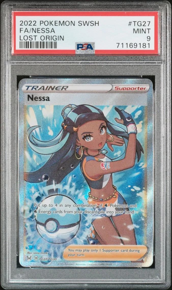 Nessa, Sword & Shield Lost Origin, PSA 9