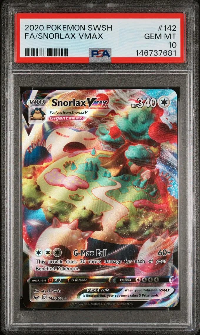 Snorlax VMAX, Sword & Shield, PSA 10