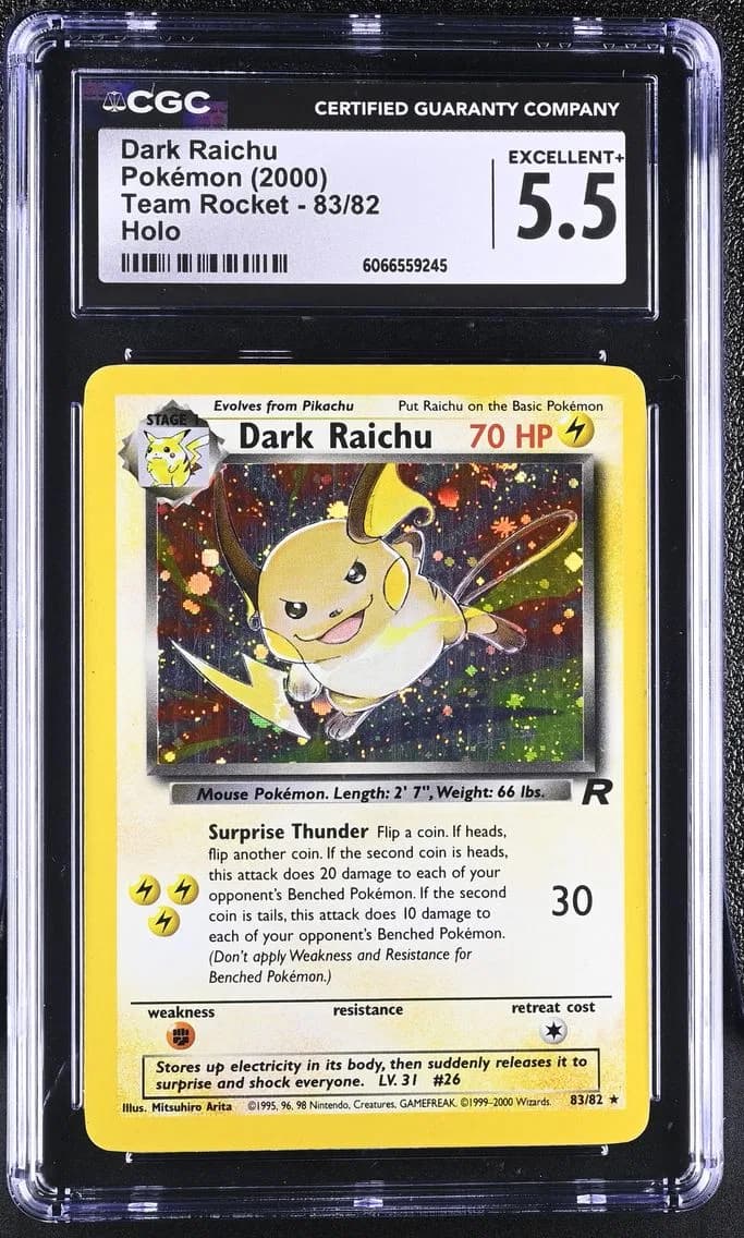 Dark Raichu, Team Rocket - Unlimited, CGC 5.5