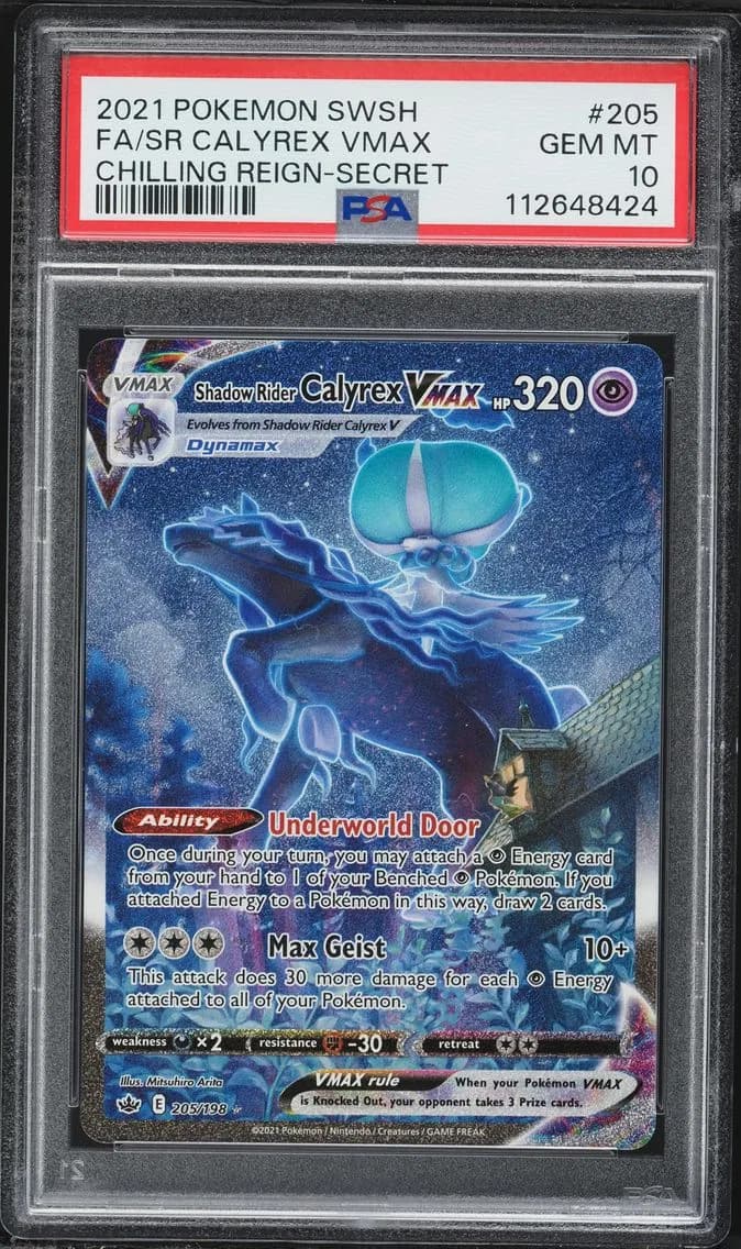 Shadow Rider Calyrex VMAX, Sword & Shield Chilling Reign, PSA 10