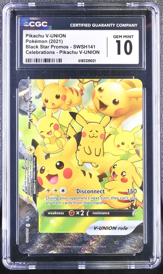 Pikachu V-UNION, Black Star Promos - Sword & Shield, CGC 10