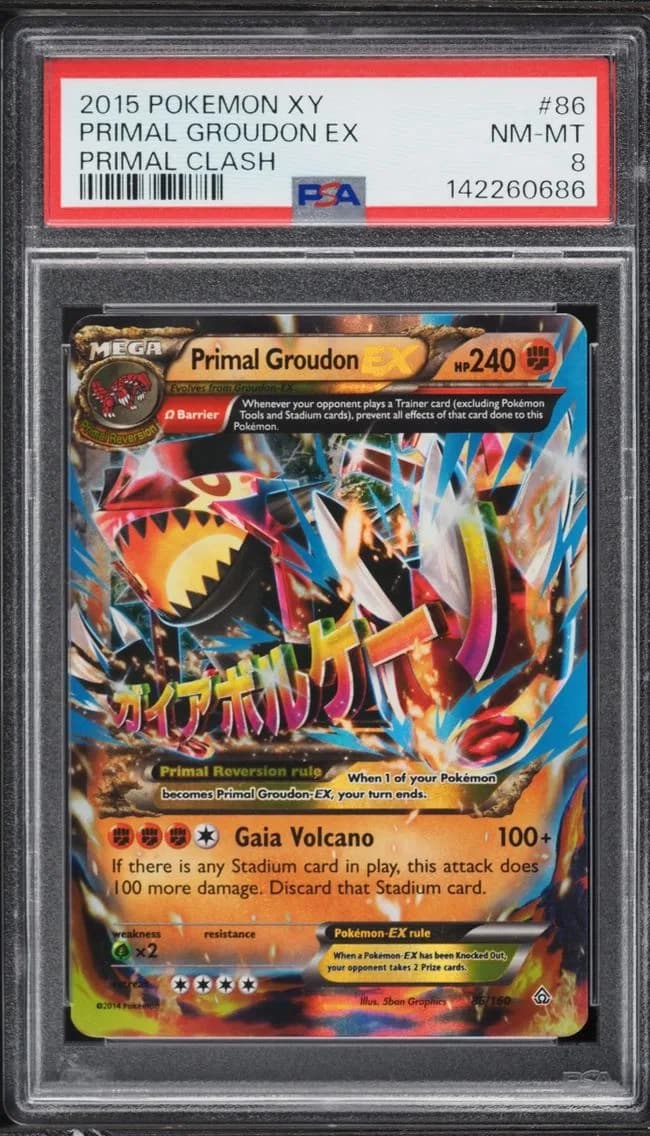 Primal Groudon EX, XY Primal Clash, PSA 8