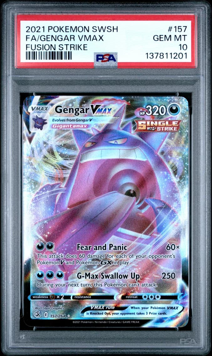 Gengar VMAX, Sword & Shield Fusion Strike, PSA 10