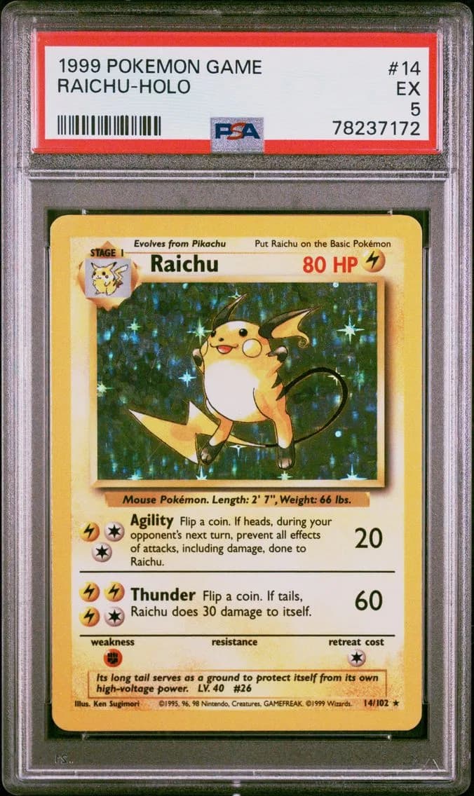 Raichu-Holo, Game, PSA 5