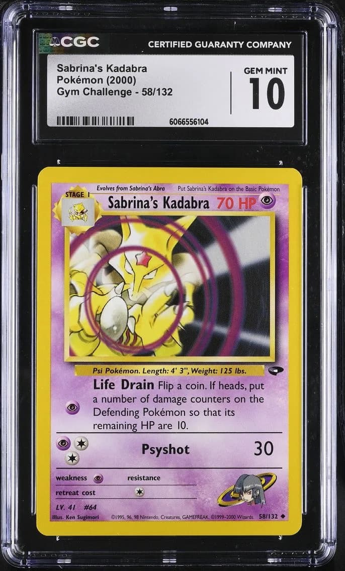 Sabrina's Kadabra, Gym Challenge - Unlimited, CGC 10