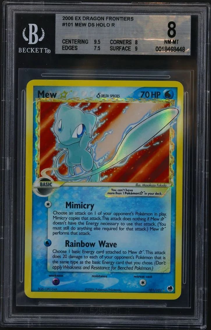 Mew Gold Star HOLO R, EX Dragon Frontiers, BGS 