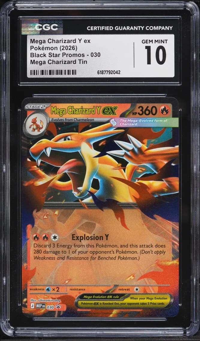 Mega Charizard Y Ex, Black Star Promos - Mega Evolution MEP EN, CGC 10