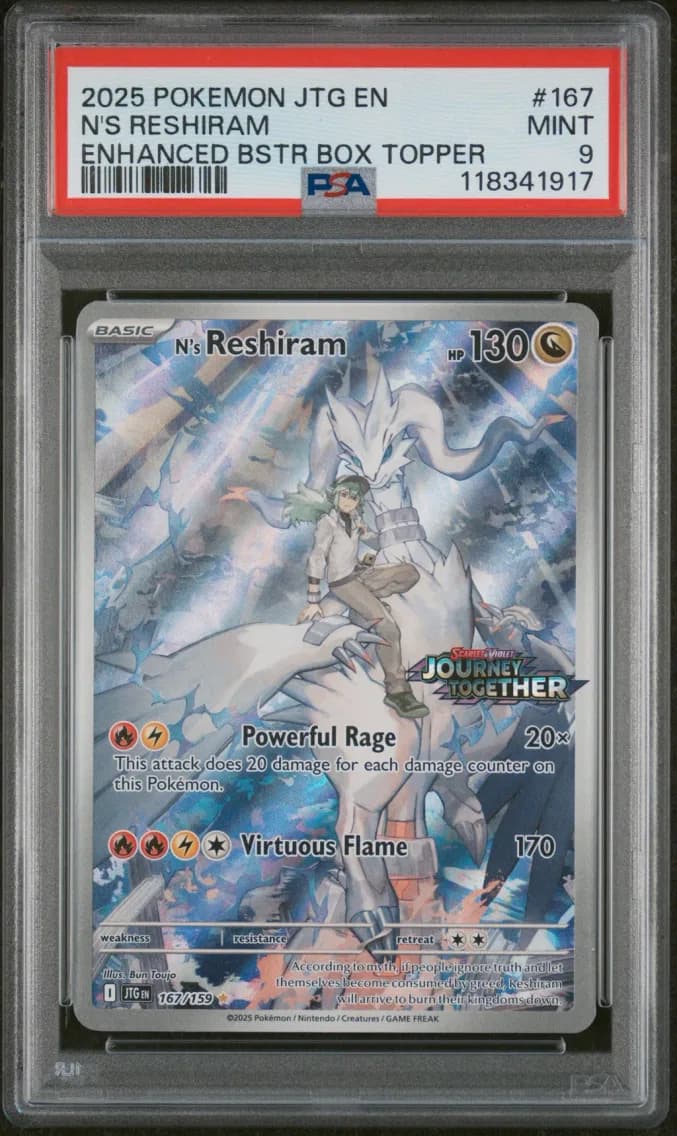 N's Reshiram, Journey Together, PSA 9