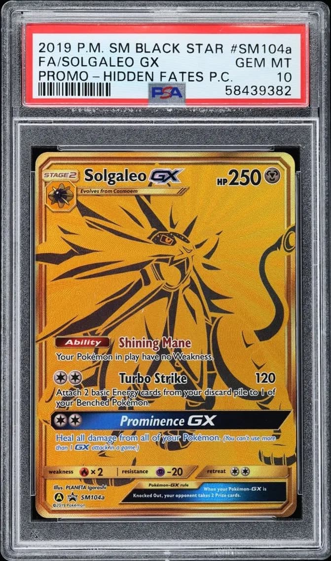 Solgaleo GX, SM Black Star Promo, PSA 10